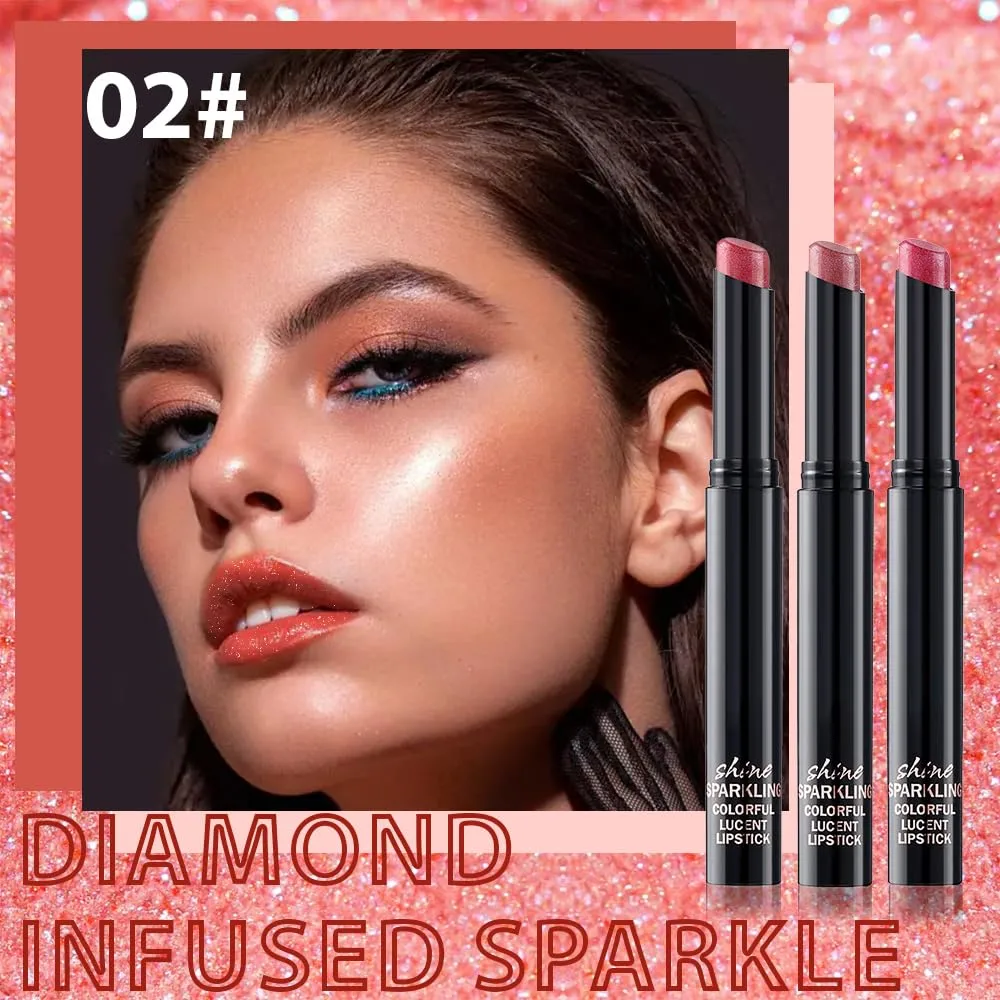 3Pcs Brown Mauve Rose Metallic Lipstick for Women,Lightweight Non-Drying Shimmer Frosted Lipstick,Glitter Lip Gloss Stain Long Lasting Waterproof Smudge Proof 24 Hour Full Coverage Lip Makeup,Vegan