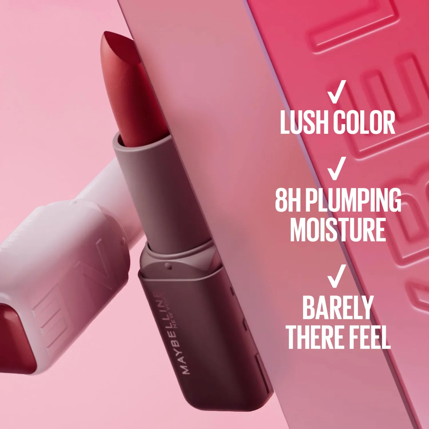 MAYBELLINE Serum Lipstick, Hydrating Lip Makeup with 8HRs of Lip Plumping Moisture with Hyaluronic Acid + Oil Blend, Fit Check (Midtone Cool Pink Satin)