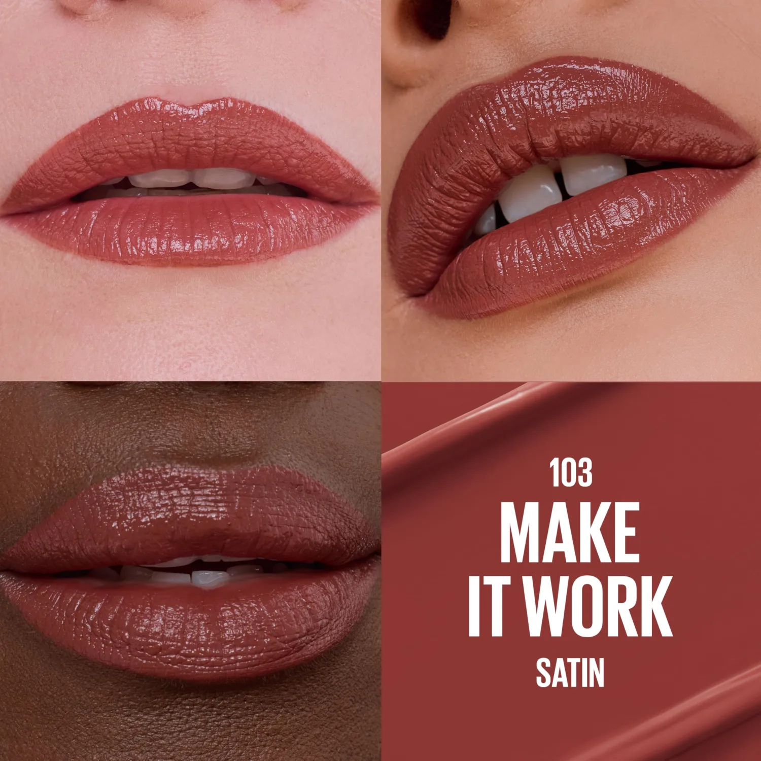 MAYBELLINE Serum Lipstick, Hydrating Lip Makeup with 8HRs of Lip Plumping Moisture with Hyaluronic Acid + Oil Blend, Make It Work (Midtone Rosey Mauve Satin)