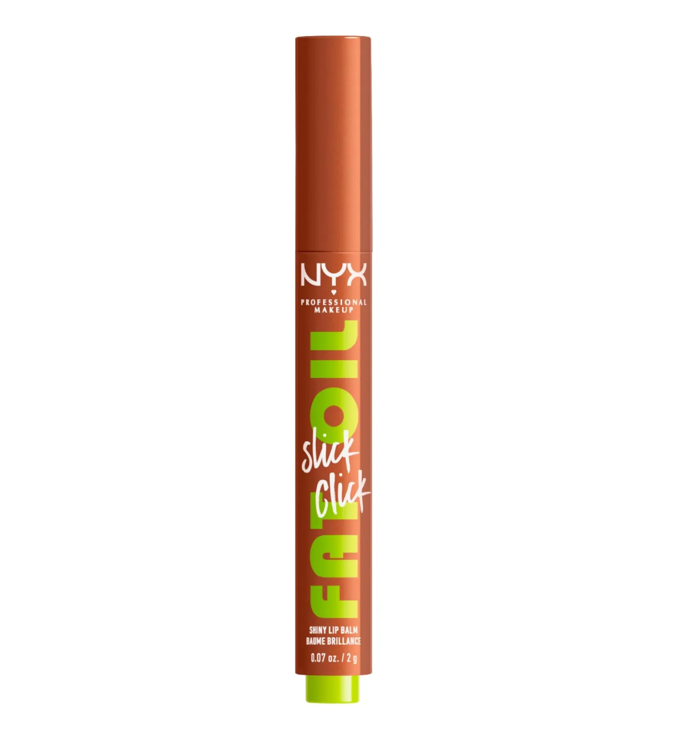 NYX PROFESSIONAL MAKEUP Fat Oil Slick Click, Lightweight, Buildable Pigmented Vegan Lip Balm - Feedworthy (Bronze)