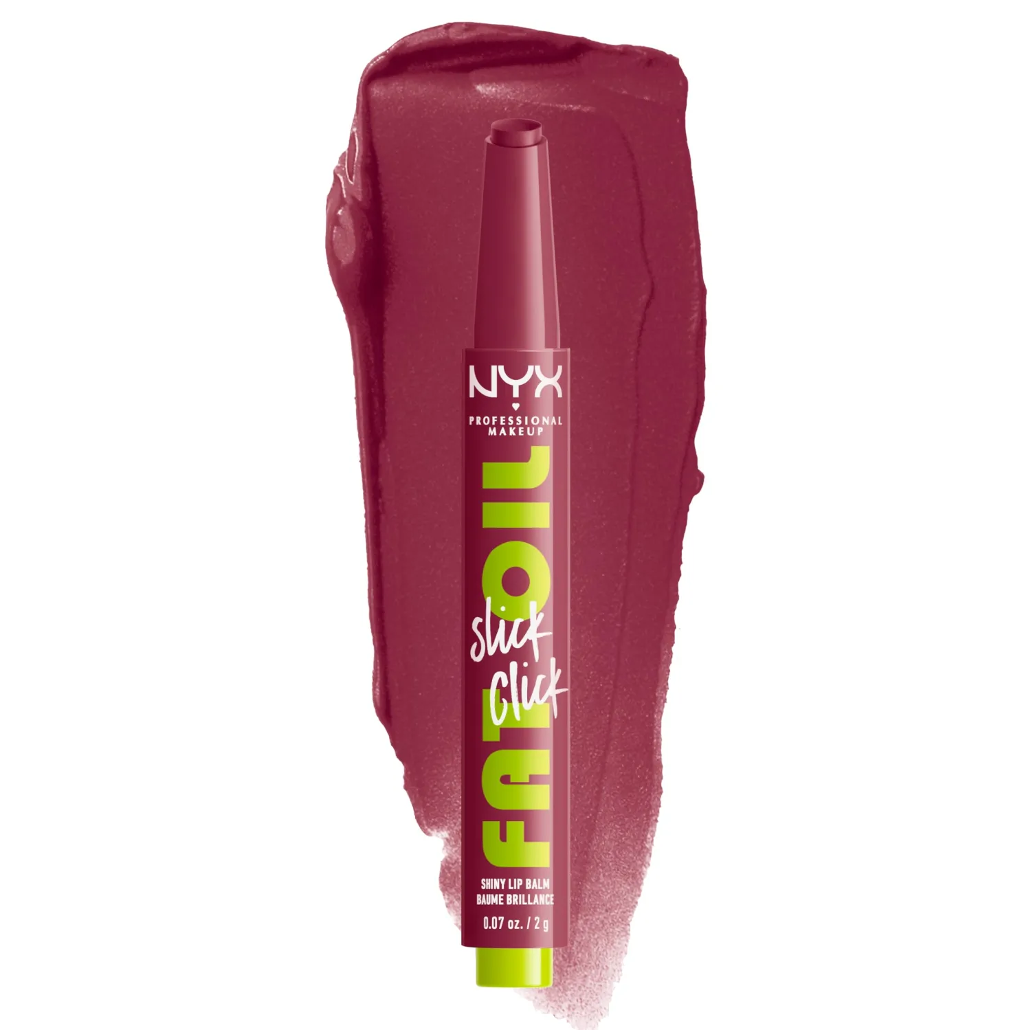 NYX PROFESSIONAL MAKEUP Fat Oil Slick Click, Lightweight, Buildable Pigmented Vegan Lip Balm - In The Drafts (Brown)