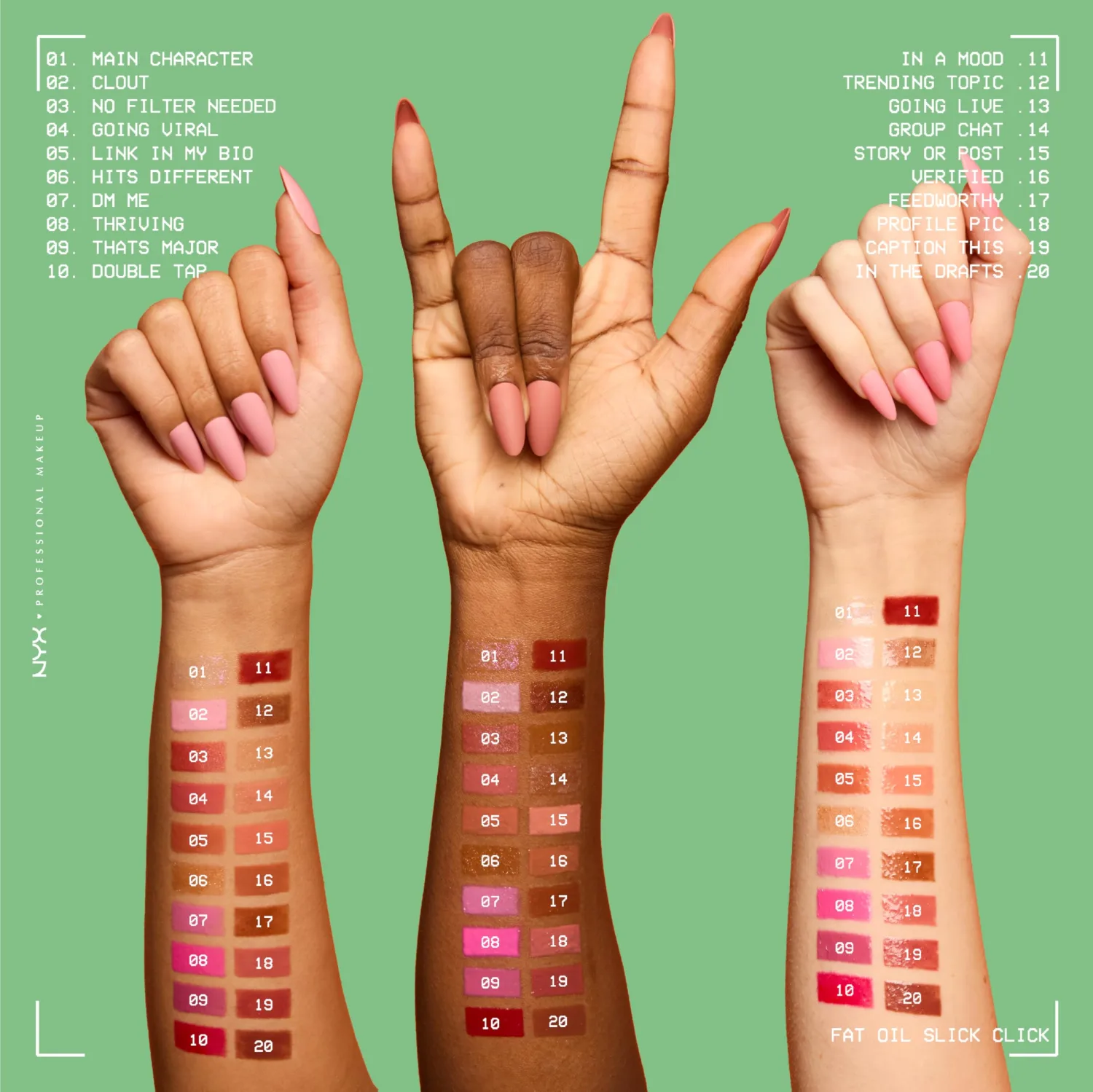 NYX PROFESSIONAL MAKEUP Fat Oil Slick Click, Lightweight, Buildable Pigmented Vegan Lip Balm - In The Drafts (Brown)
