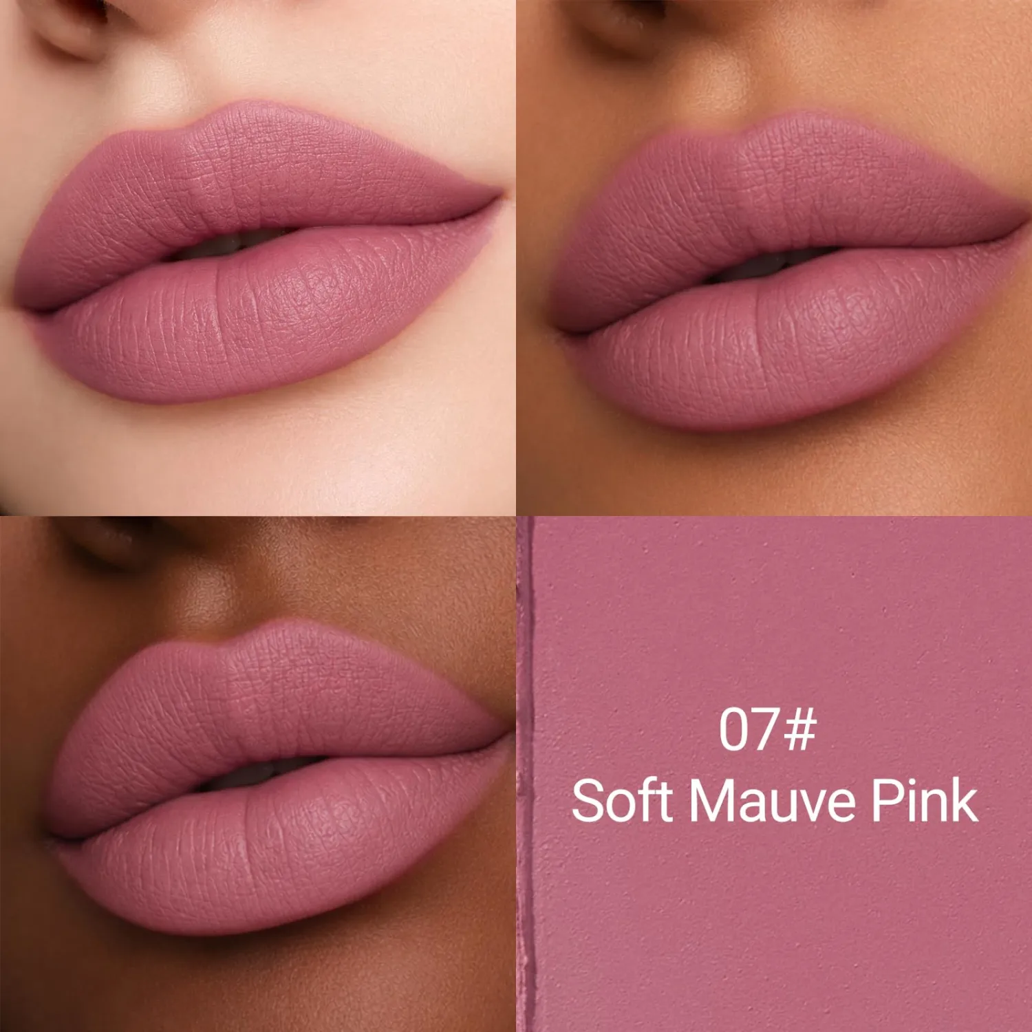 Erinde Matte Lipstick Lip Liner Crayon for Women, Natural Nude Lipstick Lip Liner Pencil, Moisturizing Smooth Lip Stick Lipliner Waterproof Long Lasting, Vegan & Cruelty-Free, F07 Soft Mauve Pink