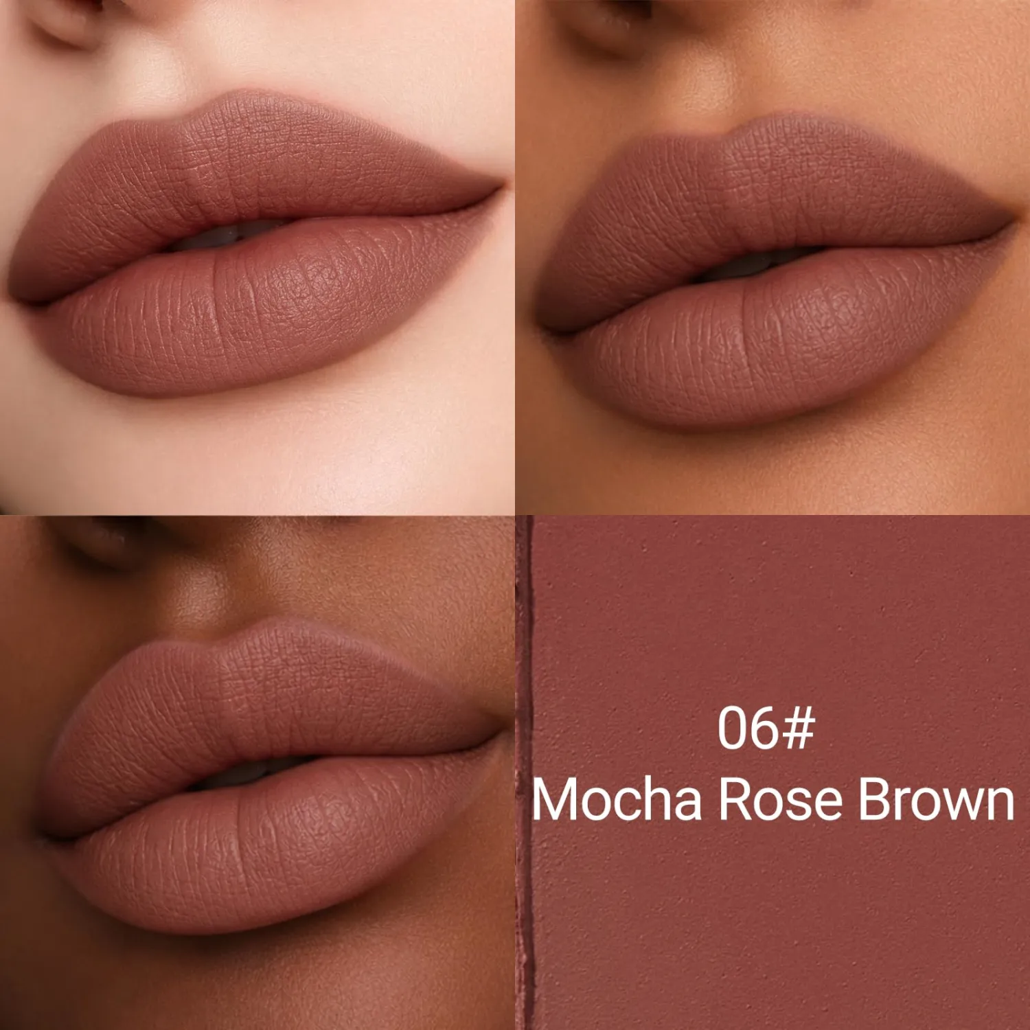 Erinde Matte Lipstick Lip Liner Crayon for Women, Natural Nude Lipstick Lip Liner Pencil, Neutral Lip Stick Lipliner Waterproof Long Lasting Smudge Proof, Vegan & Cruelty-Free, E06 Mocha Rose Brown