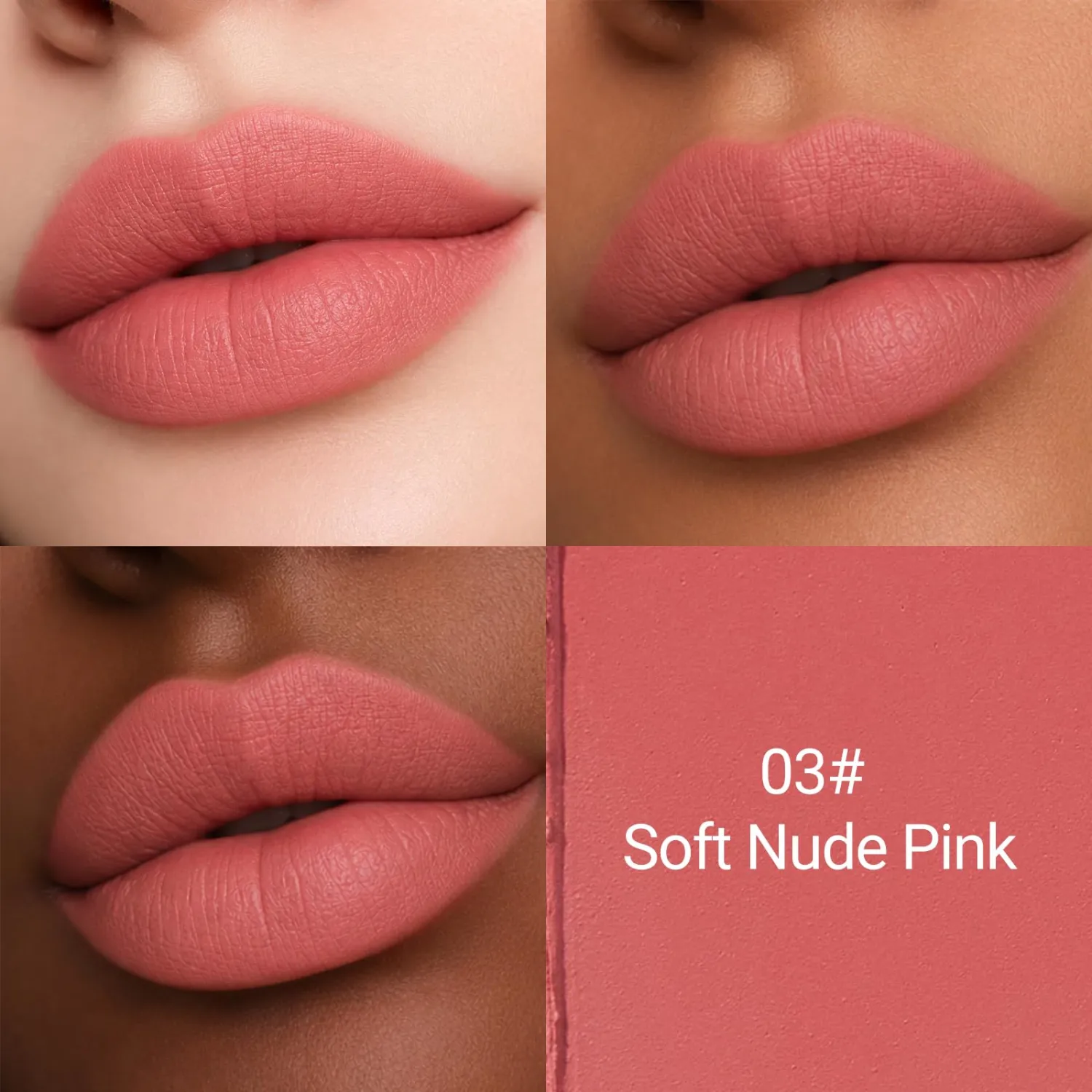 Erinde Matte Lipstick Lip Liner Crayon for Women, Natural Nude Lipstick Lip Liner Pencil, Moisturizing Smooth Lip Stick Lipliner Waterproof Long Lasting, Vegan & Cruelty-Free, F03 Soft Nude Pink