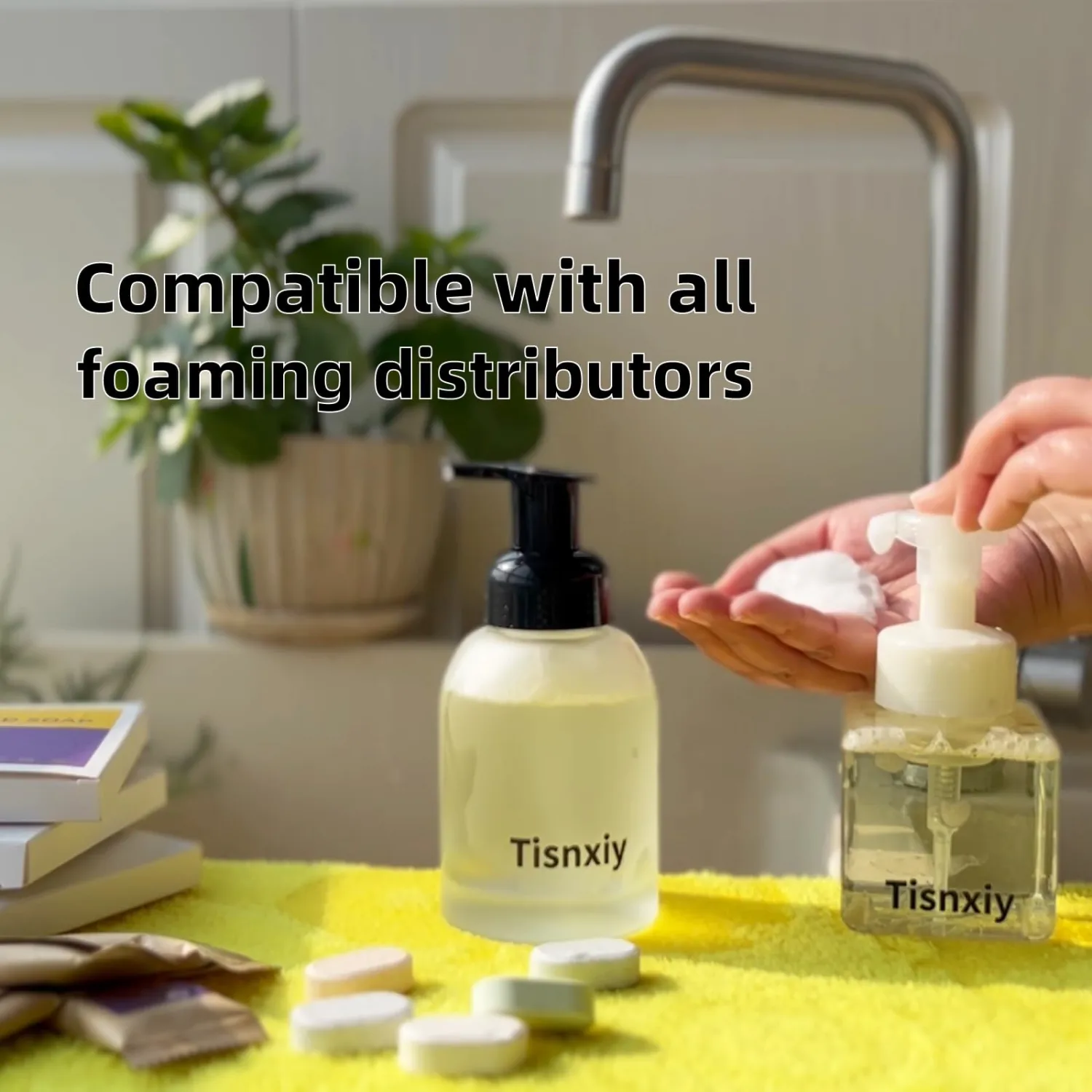 Foaming Hand Soap Tablet Refills - 12 Count- 96 fl oz total (12x 8 fl oz) - Eco-Friendly Foaming Hand Soap Refill - Gentle on Hands, Kind to Earth - Lavender