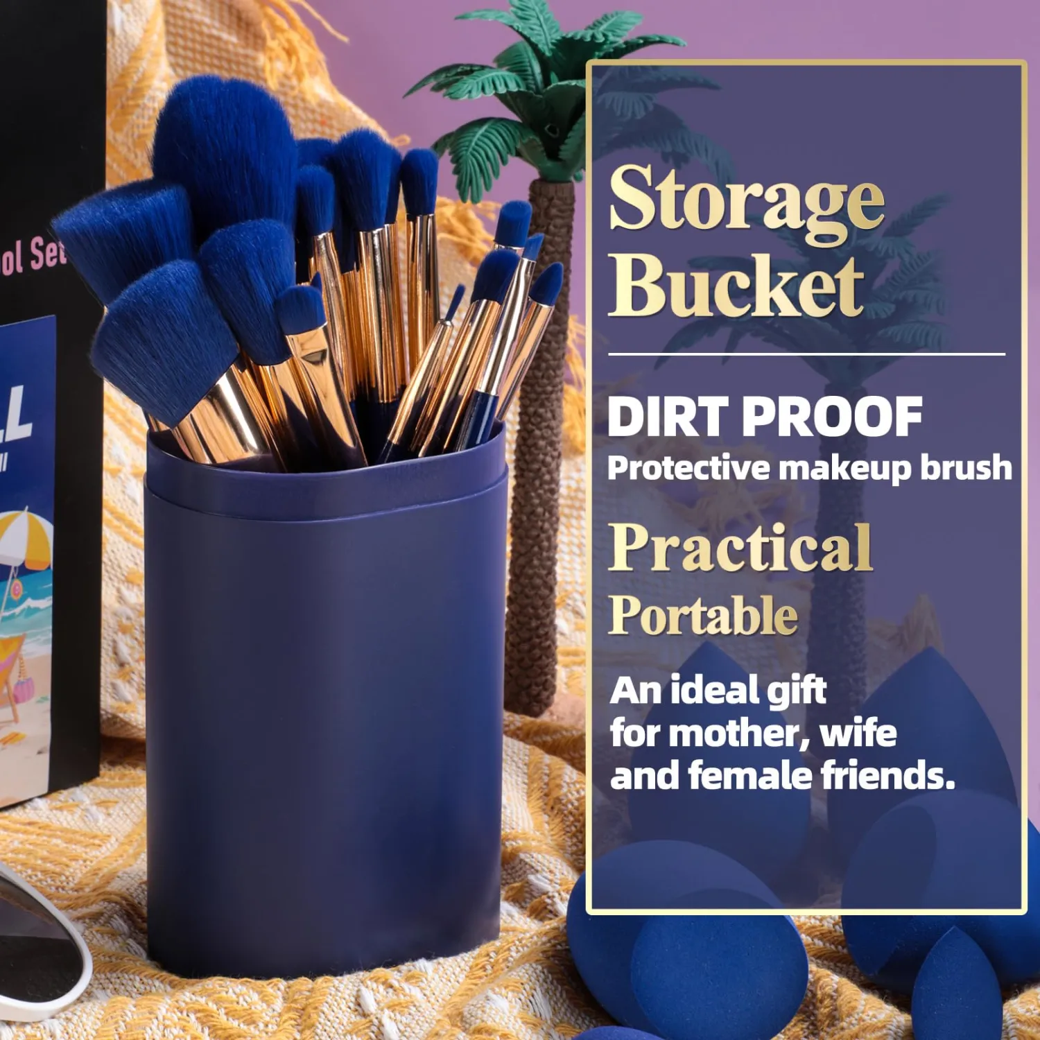 BS-MALL 18 Pcs Makeup Brushes Set With 7 Makeup Blending Sponge - Perfect For Travel & Daily Use - Includes Foundation Brush & Beauty Tools For Flawless Application