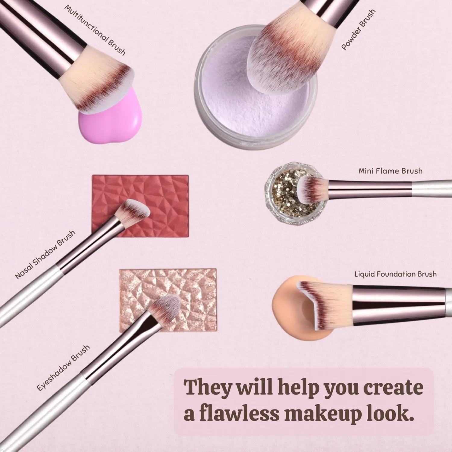 ASATO 18 Pieces Premium Quality Makeup Burshes Set,Freely Combining Foundation and Eyeshadow,wooden Cosmetic makeup Burshes.