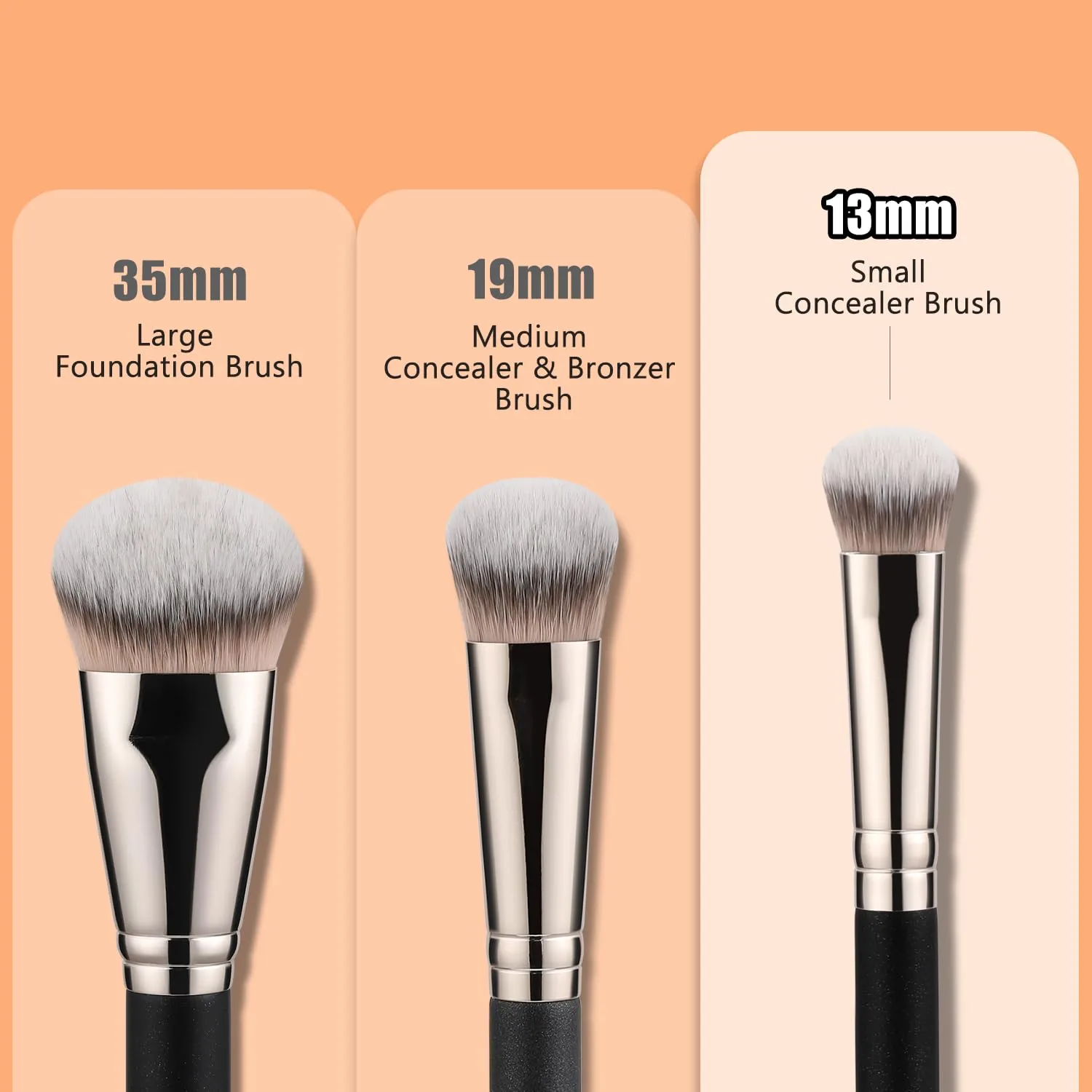 TEOYALL Under-Eye Concealer Brush, Small Flat Angled Synthetic Bristles Flawless Coverage Multitask Brush with Liquid Cream Powder