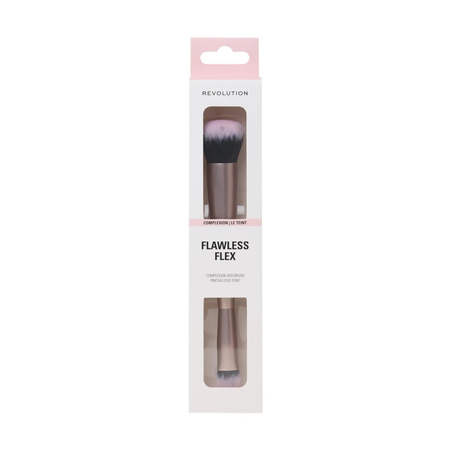 Revolution, Flawless Flex Duo Face Brush, Dual-Ended Makeup Brush for Foundation, Concealer, or Powders, Seamless Finish, Vegan & Cruelty-Free