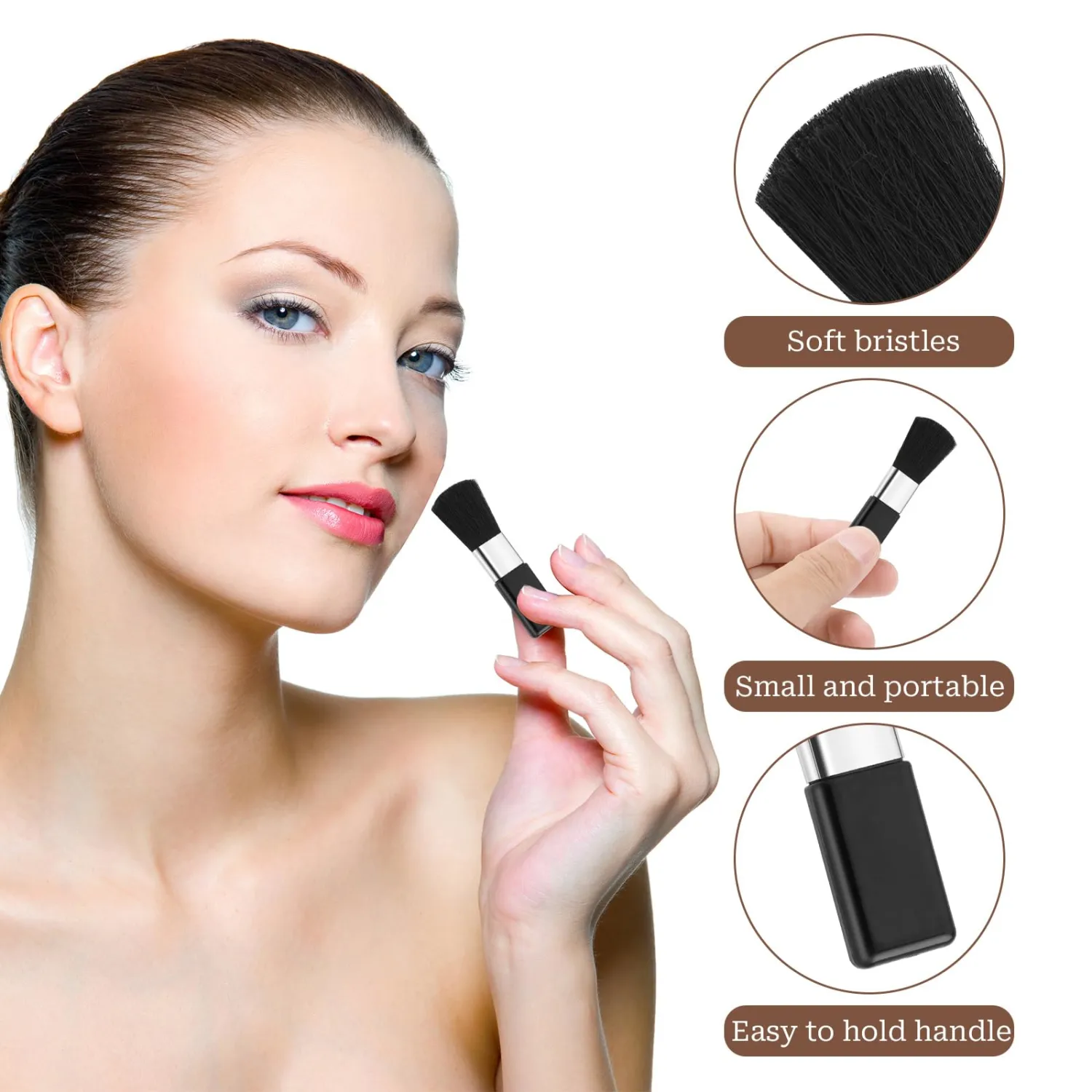 30Pcs Disposable Cosmetic Brushes Mini Makeup Brush Small Blush Brushes for Makeup Portable Powder Brush for Loose Powder Foundation Brush Beauty Tool for Mixing Liquid, Cream or Powder Cosmetics