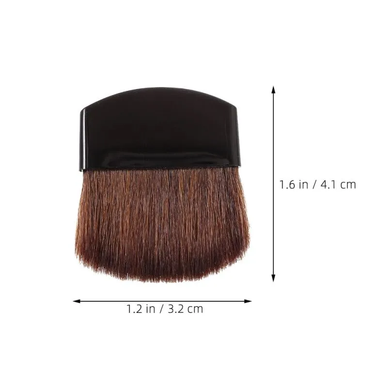 FRCOLOR 3Pcs Mini Flat Makeup Brush Set Natural Bristles Small Portable Powder Blush Brushes for Travel