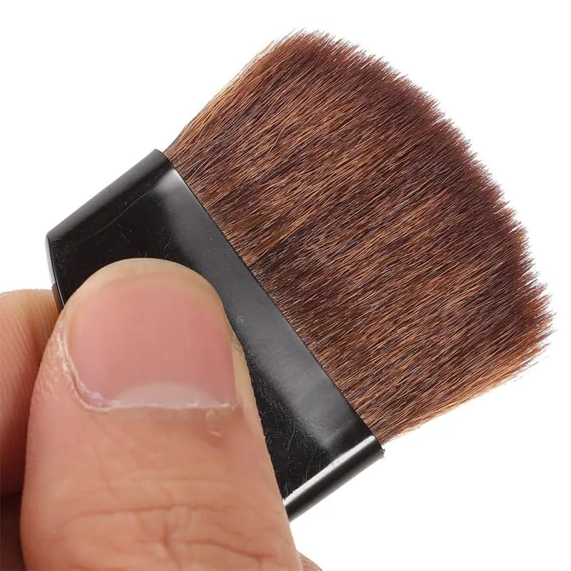 FRCOLOR 3Pcs Mini Flat Makeup Brush Set Natural Bristles Small Portable Powder Blush Brushes for Travel