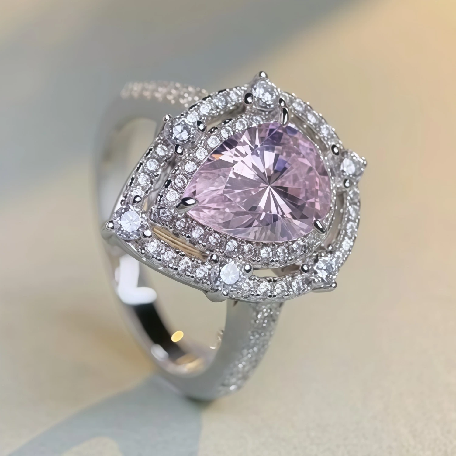 Women's Vintage Water Drop Micro-Set Full Diamond Ring