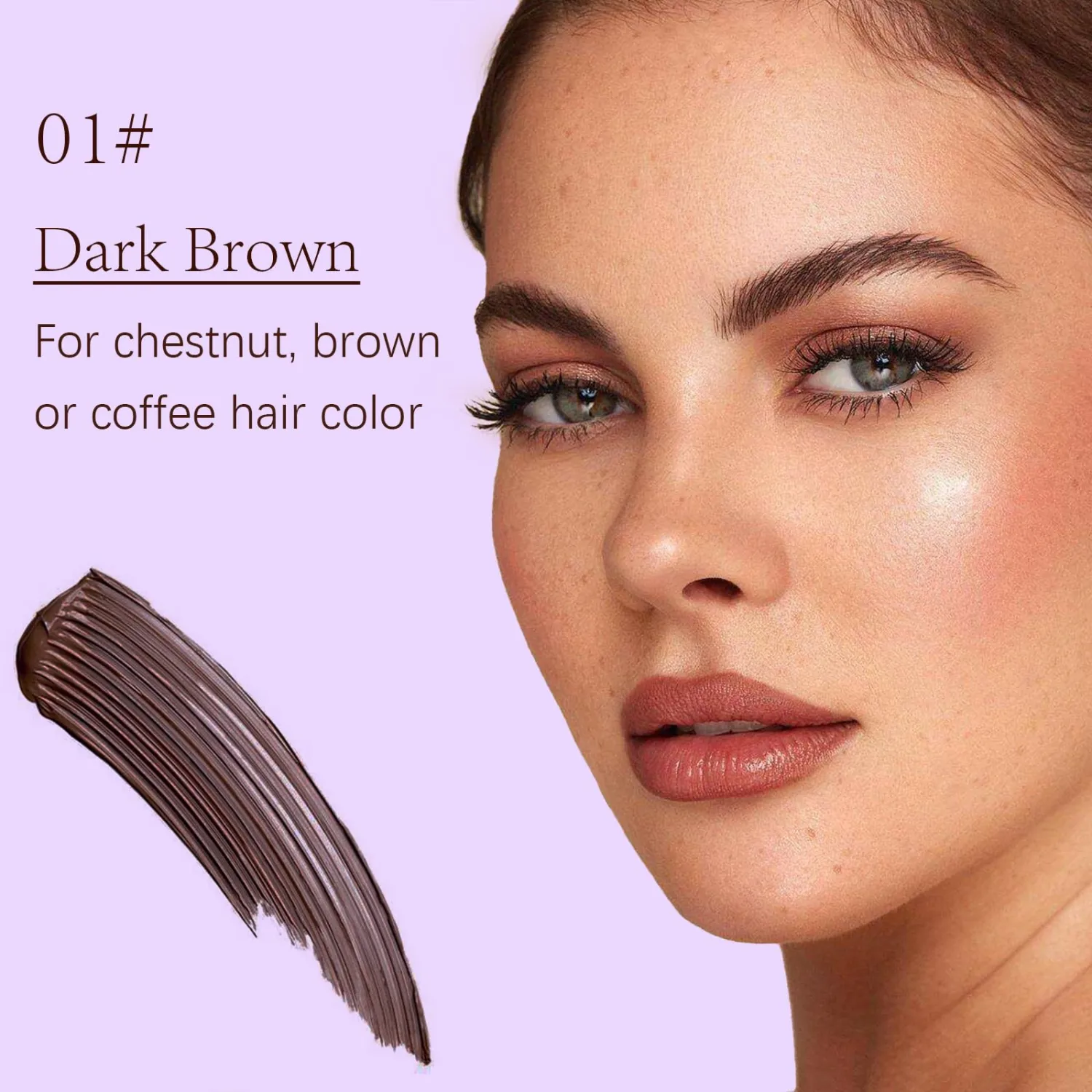 Peel Off Eyebrow Gel, Dark Brown Tattoo Eyebrow Gel Easy Peel Off for Women, Up to 3 Days Waterproof & Long Lasting Brow Color, Easy Application for Fuller & Defined Looking Brows (01#)