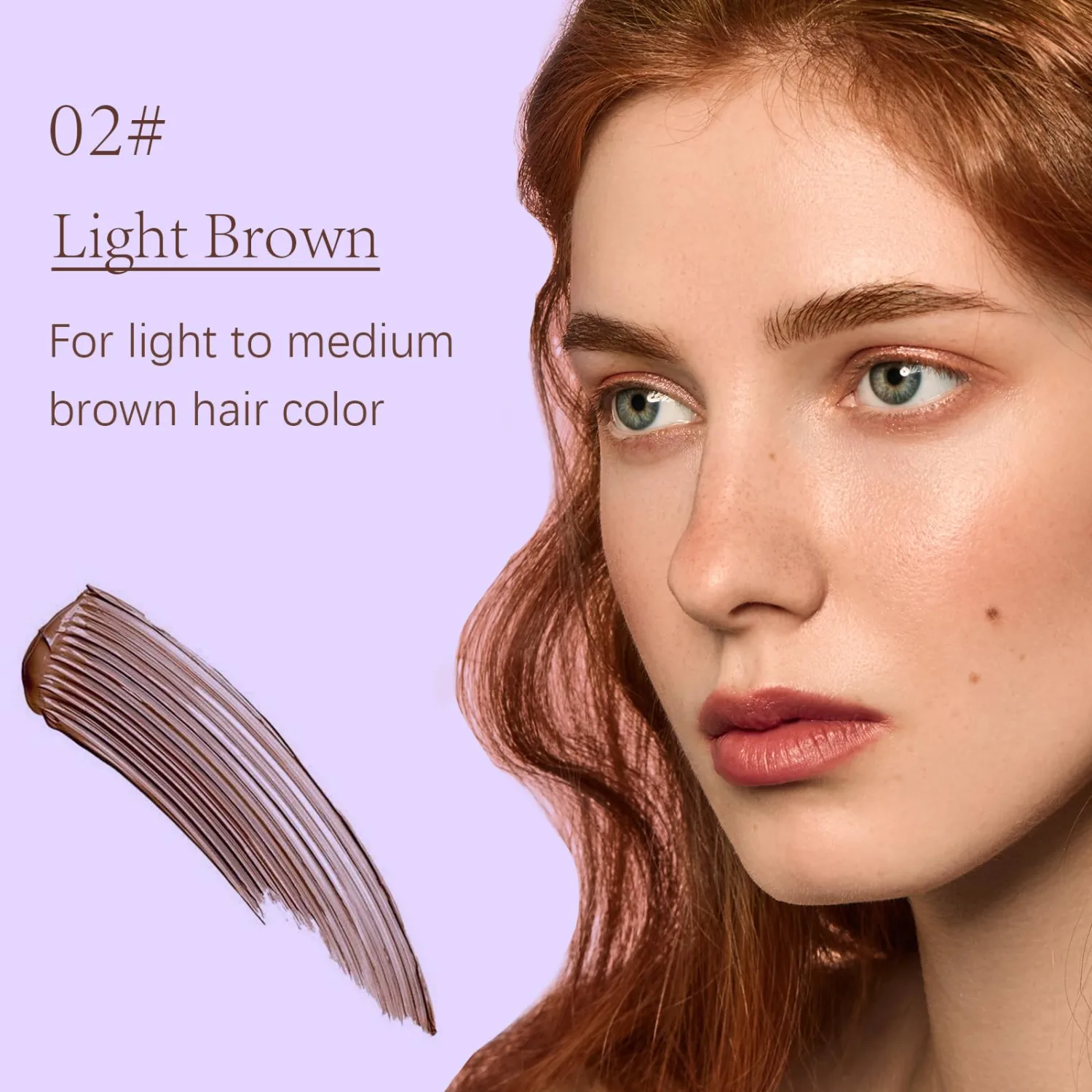 Peel Off Eyebrow Gel, Light Brown Tattoo Eyebrow Gel Easy Peel Off for Women, Up to 3 Days Waterproof & Long Lasting Brow Color, Easy Application for Fuller & Defined Looking Brows (02#)