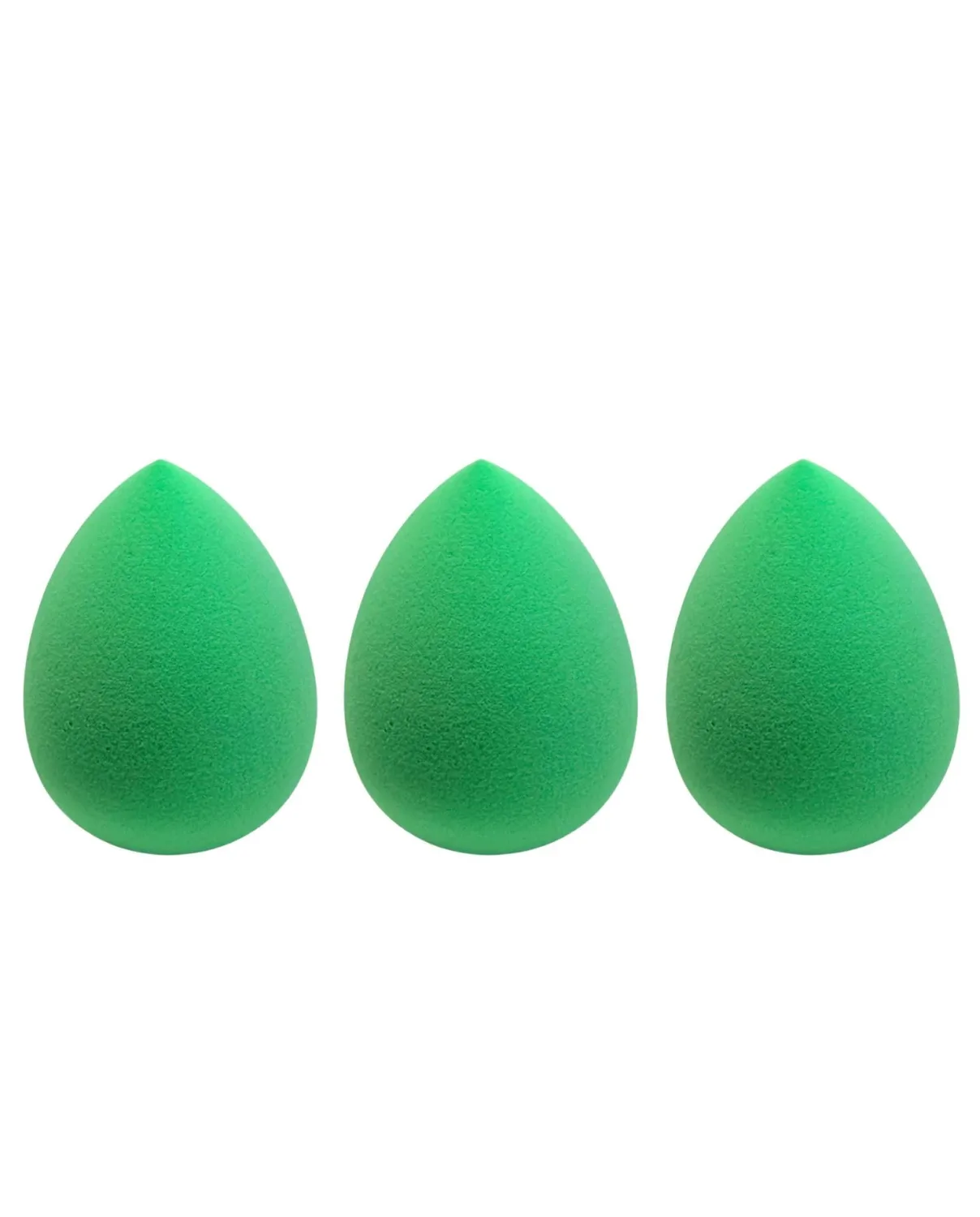 Beauty Makeup Sponge Blender 3 Pack – Ultra Soft Latex-Free Beauty Sponge for Foundation, Concealer & Powder – Flawless Airbrush Finish, Wet & Dry Use Cosmetic Applicatorm (Green)