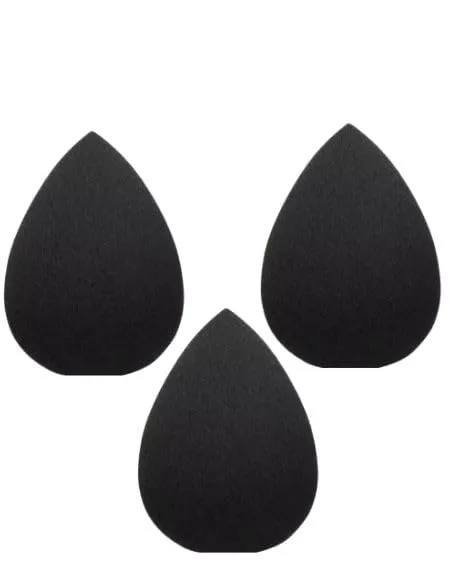 Beauty Makeup Sponge Blender 3 Pack – Ultra Soft Latex-Free Beauty Sponge for Foundation, Concealer & Powder – Flawless Airbrush Finish, Wet & Dry Use Cosmetic Applicator (Black)