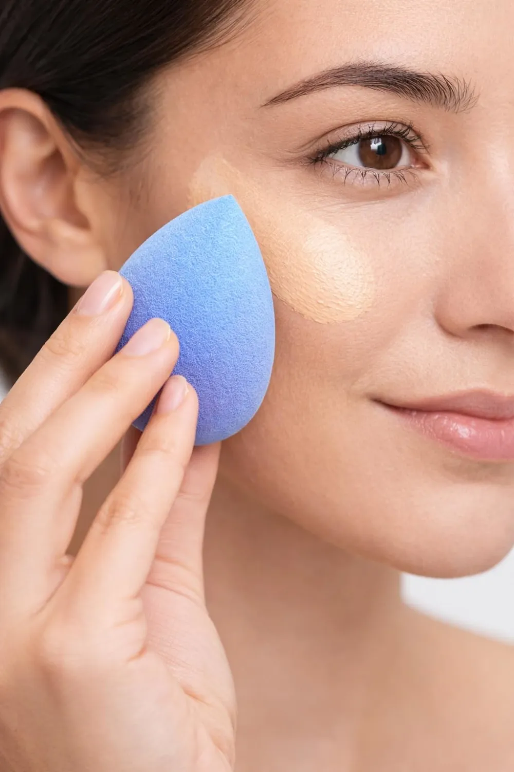 Beauty Makeup Sponge Blender 3 Pack – Ultra Soft Latex-Free Beauty Sponge for Foundation, Concealer & Powder – Flawless Airbrush Finish, Wet & Dry Use Cosmetic Applicator (Light Blue)