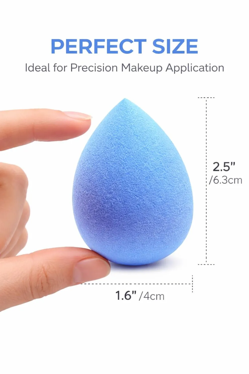 Beauty Makeup Sponge Blender 3 Pack – Ultra Soft Latex-Free Beauty Sponge for Foundation, Concealer & Powder – Flawless Airbrush Finish, Wet & Dry Use Cosmetic Applicator (Light Blue)