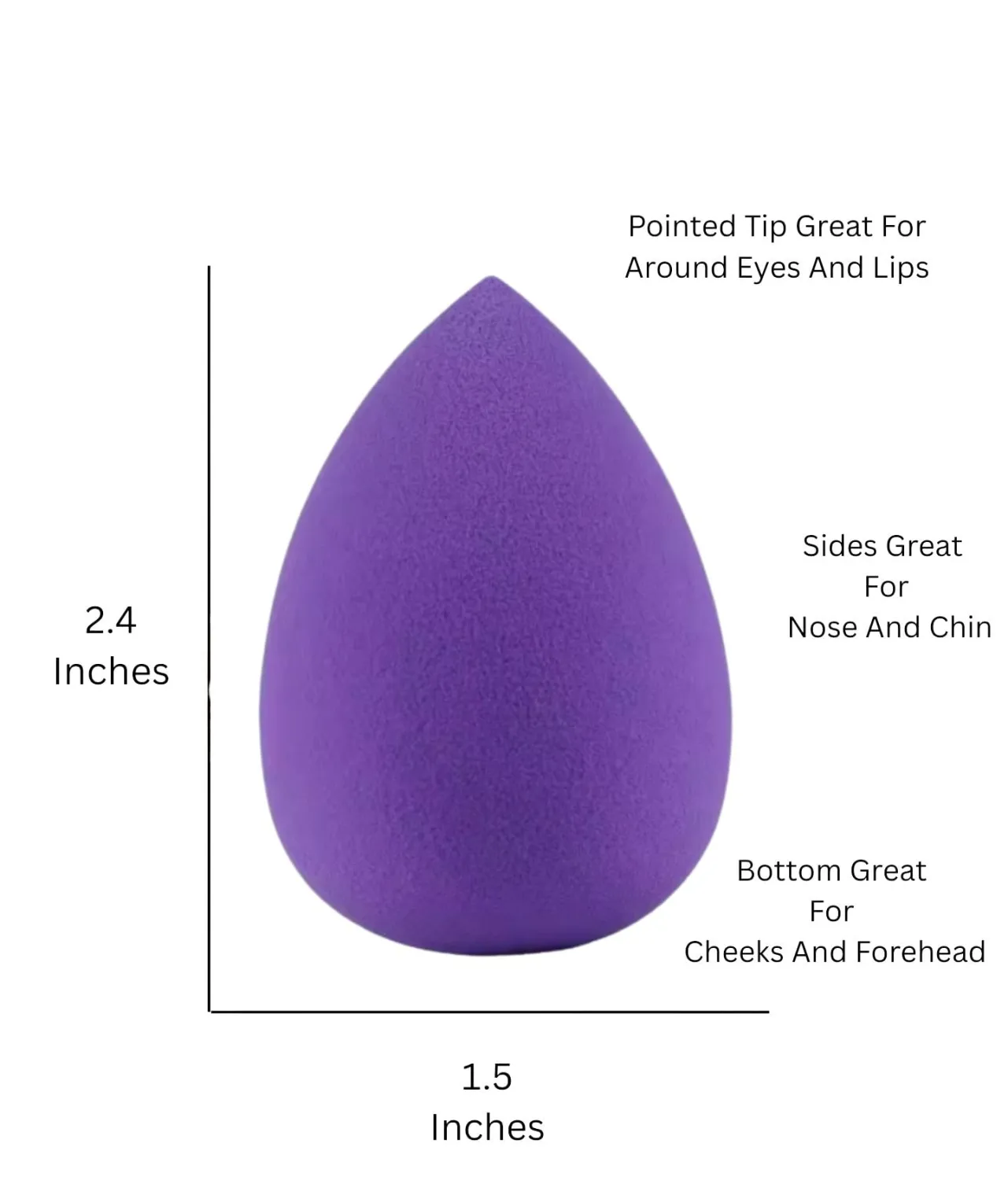 Beauty Makeup Sponge Blender 3 Pack – Ultra Soft Latex-Free Beauty Sponge for Foundation, Concealer & Powder – Flawless Airbrush Finish, Wet & Dry Use Cosmetic Applicator (Purple)