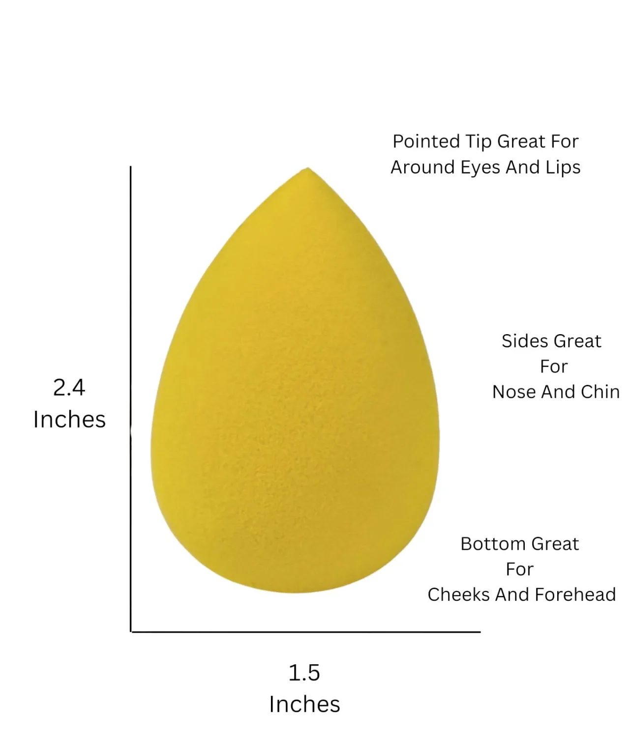 Makeup Sponge Blender, 3 Pack, Yellow, Flawless Foundation Blending, Latex-Free Cosmetic Applicator Puff for Liquid, Cream, & Powder