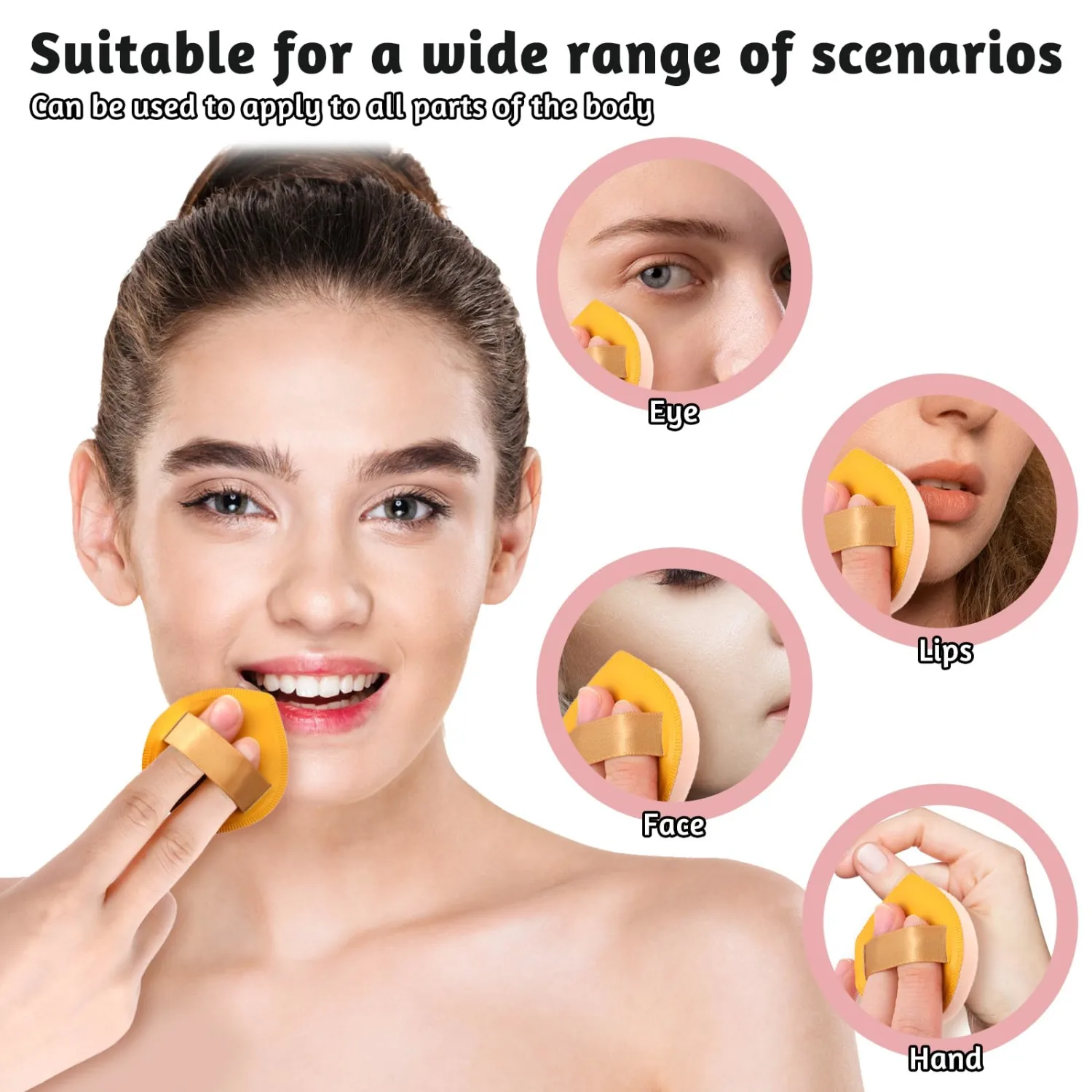 5 PCS Makeup Sponges for Foundation, Fluffy Powder Puff, Teardrop Latex Foundations Applicator for Concealer and Powder