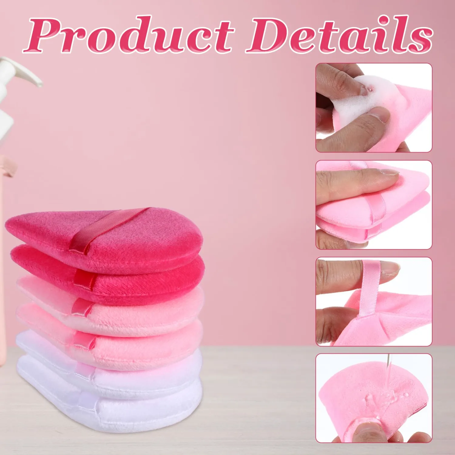 6 Pieces Powder Puff Triangle Powder Puff Face Makeup Sponge Triangle Cosmetic Foundation Sponge for Dry&wet Makeup Concealer Loose Body Foundation 3 Colors