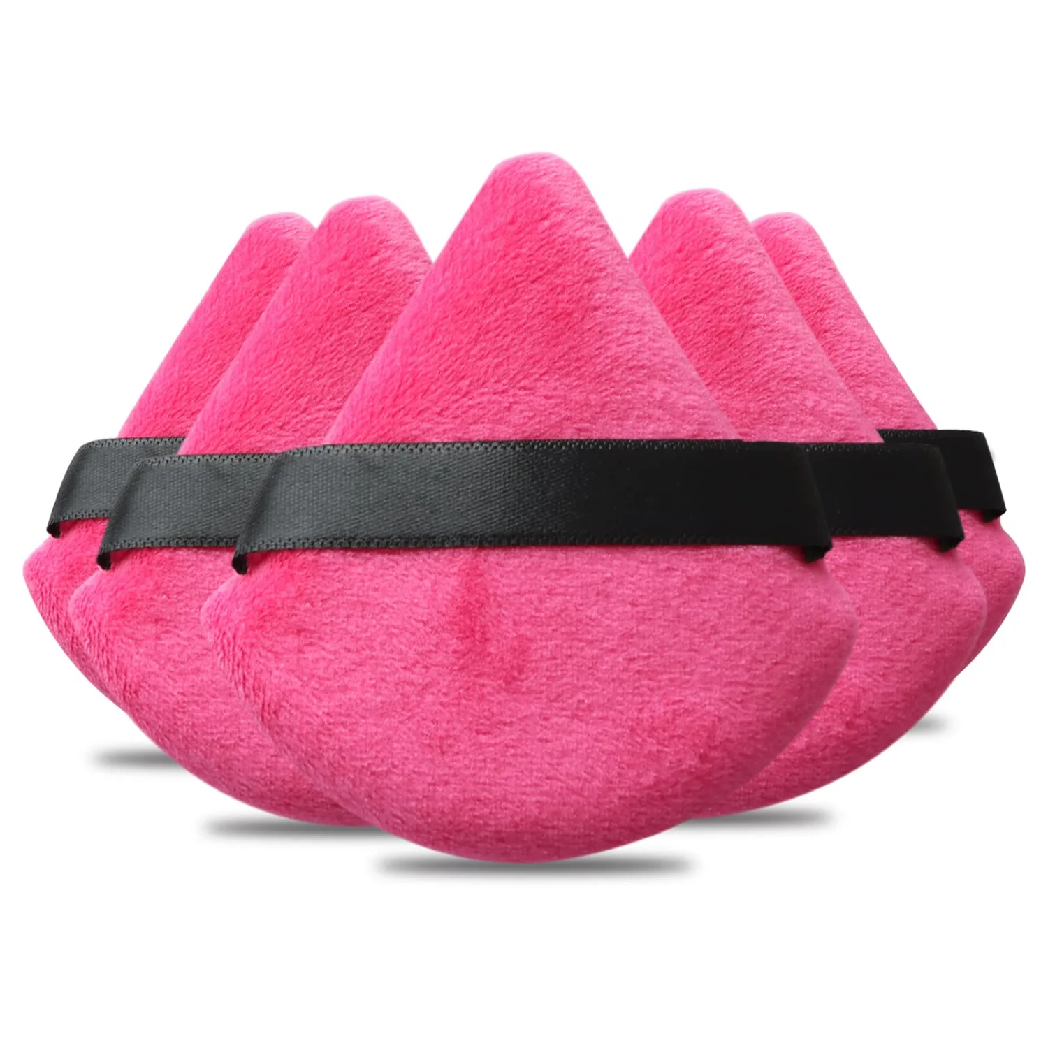Powder Puff Daubigny 6 PCS Powder Puffs Makeup Puff Face Soft Triangle Powder Puff for Loose Powder Mineral Powder Body Velour Cosmetic Foundation Sponges Blender Beauty Makeup Tools(Rose Red Black)