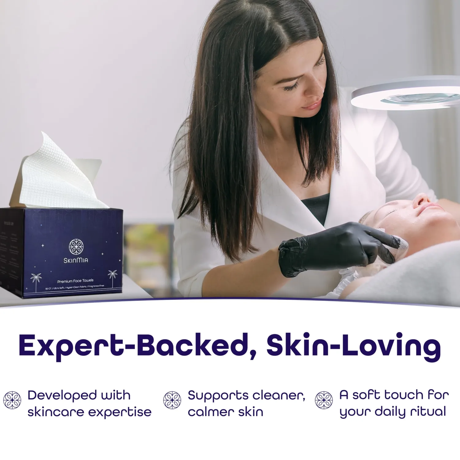 Face Towels XL – Ultra Soft Disposable Face Towels for Skincare & Makeup Removal, Gentle for Sensitive Skin, 50 Count