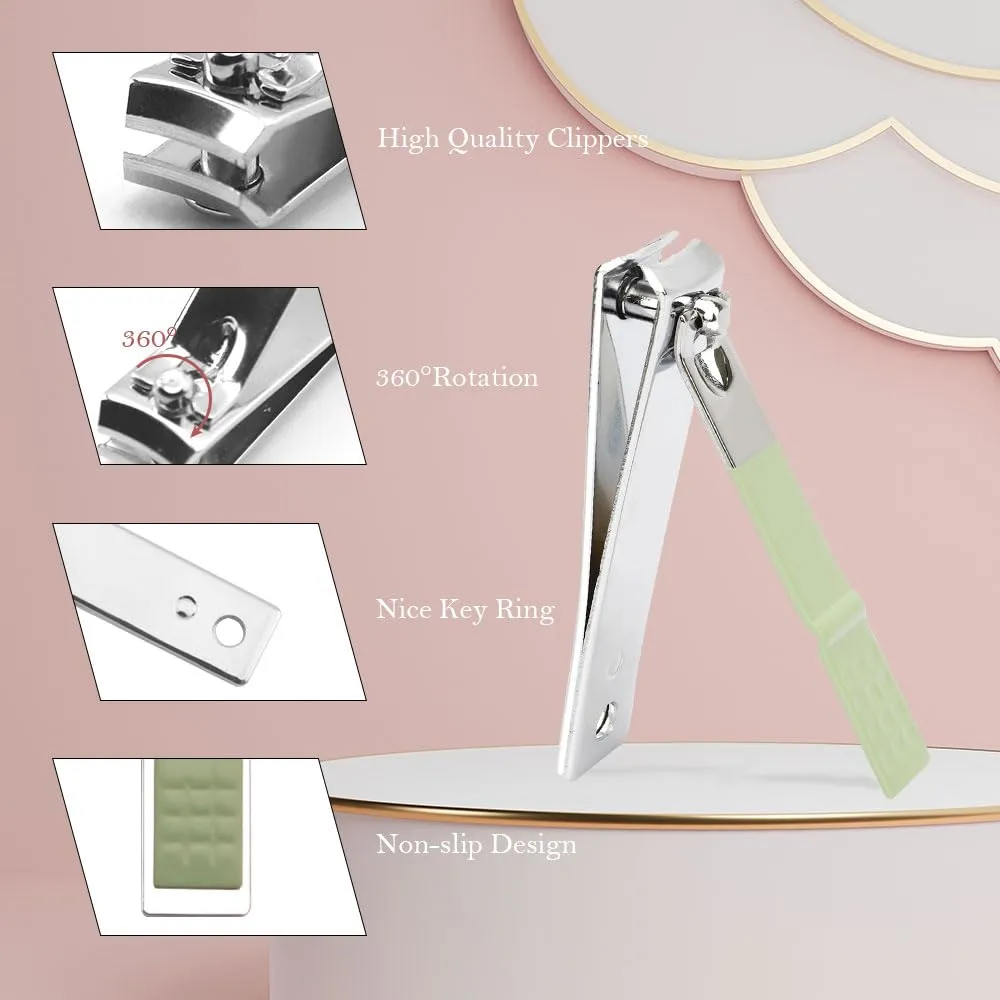 Manicure Set, Nail Clipper Kit, Nail Clipper Set, Nail Care Kit, 8 In 1 Professional Manicure Kit Personal Care, Stainless Steel Facial Pedicure Care Tools, Grooming Kit for Women Men, Green