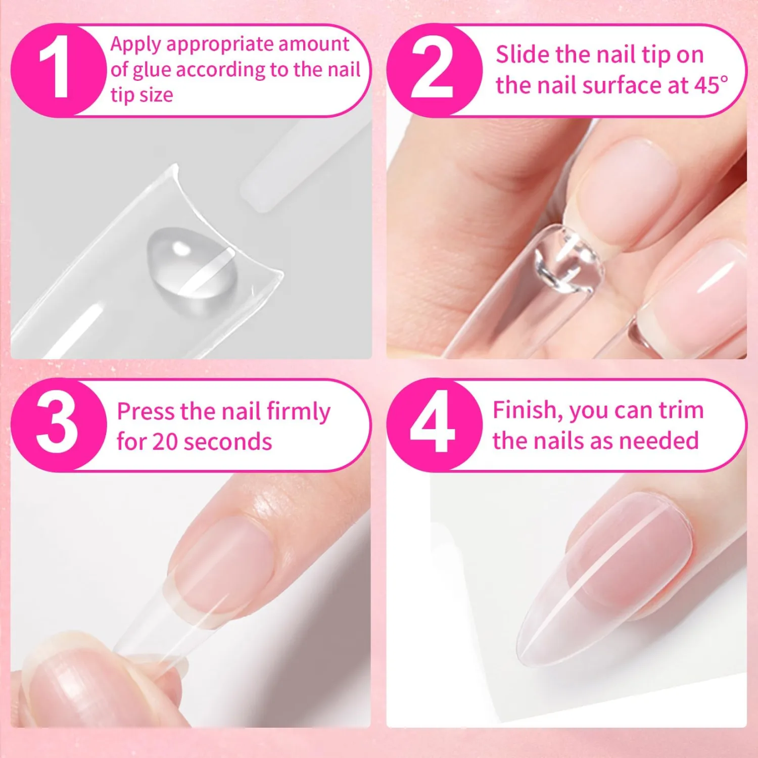 Nail Glue for Press Ons - 18Pcs Super Strong Nail Glue for Acrylic Nails Fast Drying pega para uñas Techs Stuff Nail Bond Adhesive for Stick Press On Nails French Tip Toe Nail Broken Repair