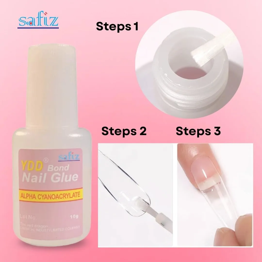 10g Super Strong Nail Glue for Press On Nails, Acrylic Nails, and Nail Tips | No UV Light Needed | Brush-On Nail Bond for Long Lasting, Easy Application for Beginners and Professionals