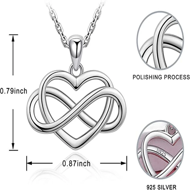 Fashionable Figure-8 Heart-Shaped Pendant Cross Necklace