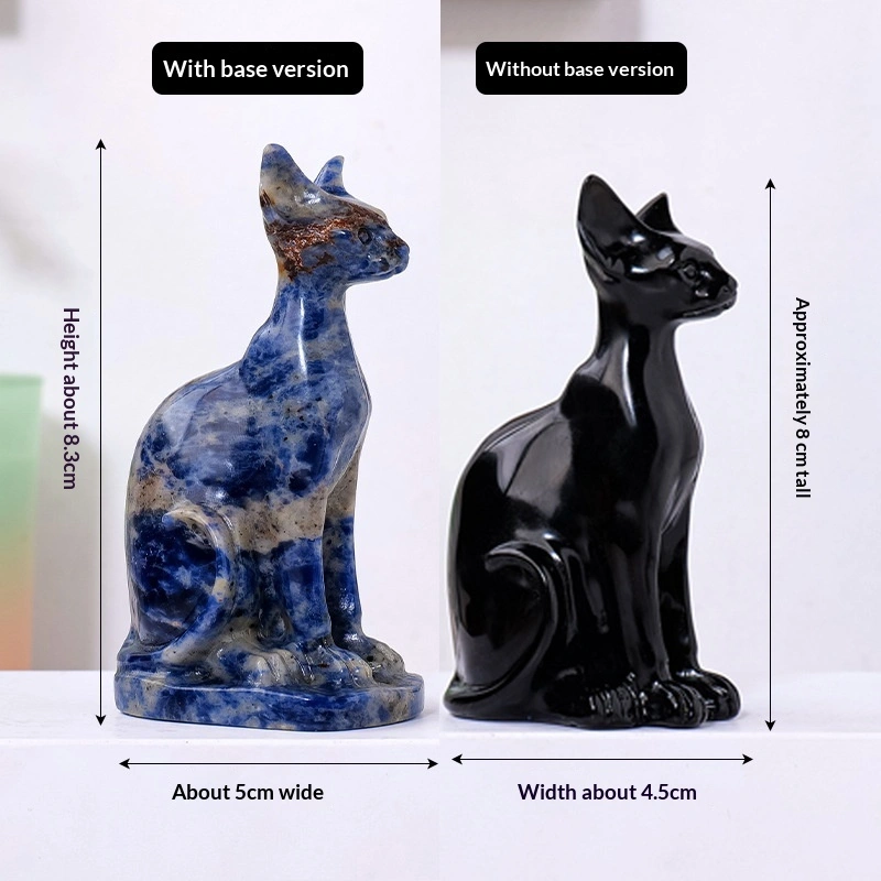 Natural Crystal Egyptian Cat Carving Ornament