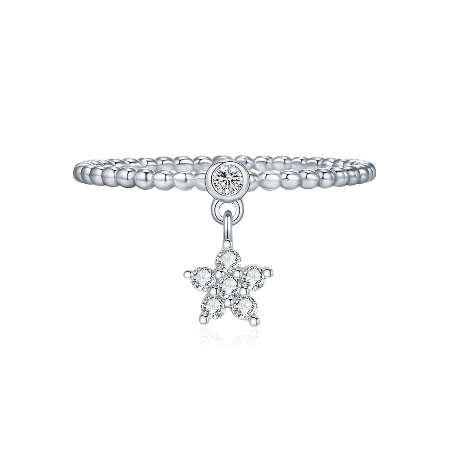 Mozambique Diamond S925 Sterling Silver Light Luxury Ring For Women