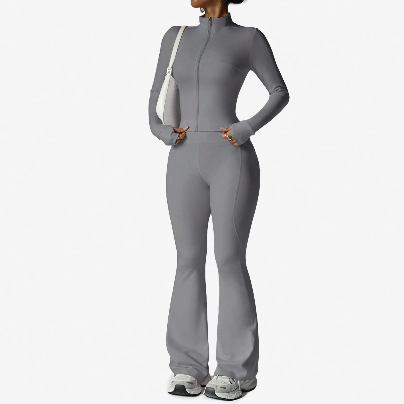 Zipper Nude-Feel Yoga Suit Women's