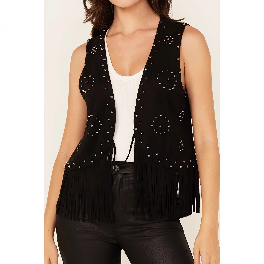 Retro Suede Shawl Foreign Trade Tassel-cutout Design