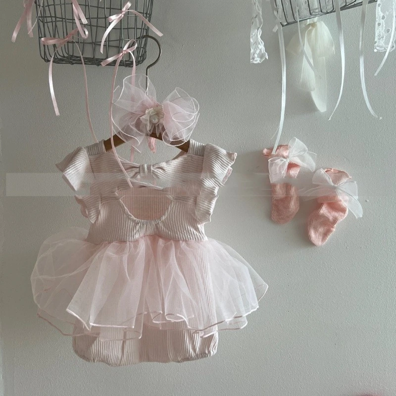 Western-style Lace Bow-Knot Korean-style Bodysuit Dress