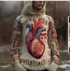 Fashion Casual Printed Polyester Sweater