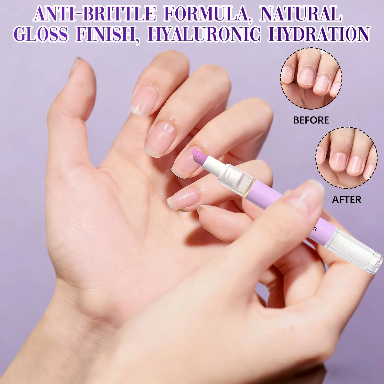 Ceramic Cuticle Pusher & Oil Pen, 2-in-1 Cuticle Oil Pusher Pen, Gentle Cuticle Remover Nail Care Tool for Dry & Damaged Nails, Hangnails, Moisturize Strengthen Brighten