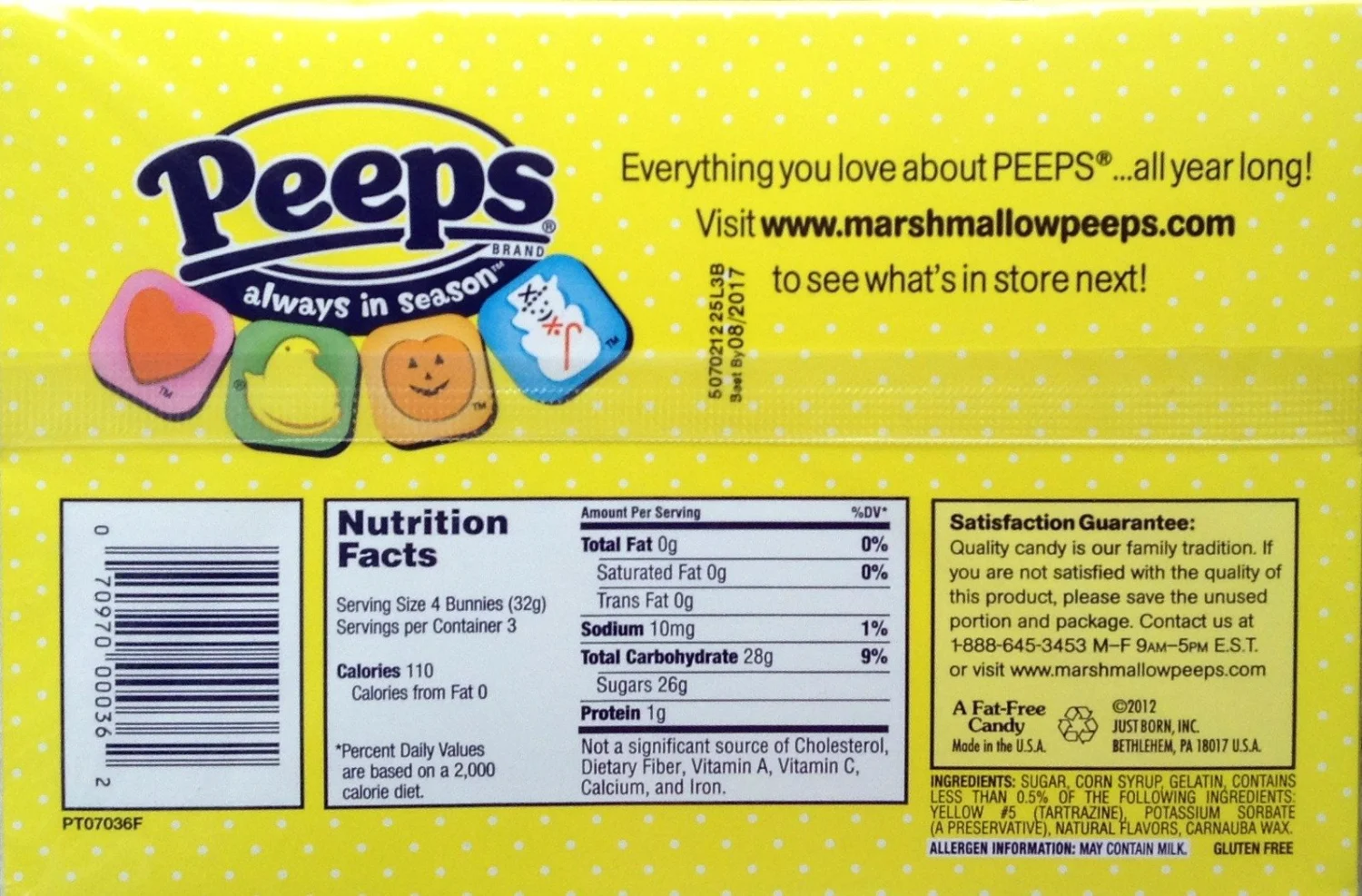 Peeps Yellow Bunnies 12 Count Pack (4packs)