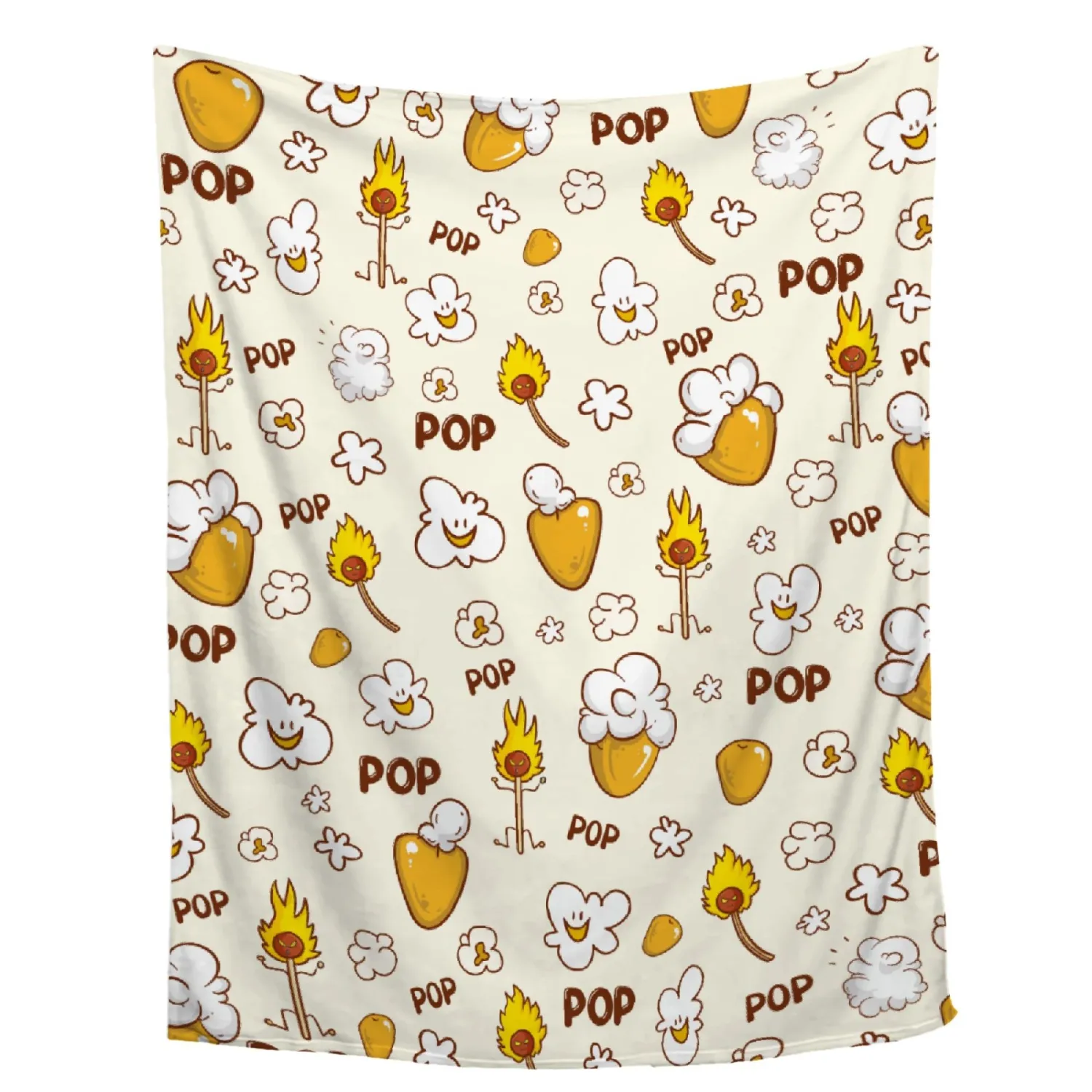 Cute Popcorn Blanket Food Blanket,Popcorn Gift Popcorn Lover,Popcorn Fun Novelty Bed Blanket,Lightweight Super Soft Cozy Throw Blanket Couch Bed Sofa,30''x40''-Toddler Size Baby/Pet