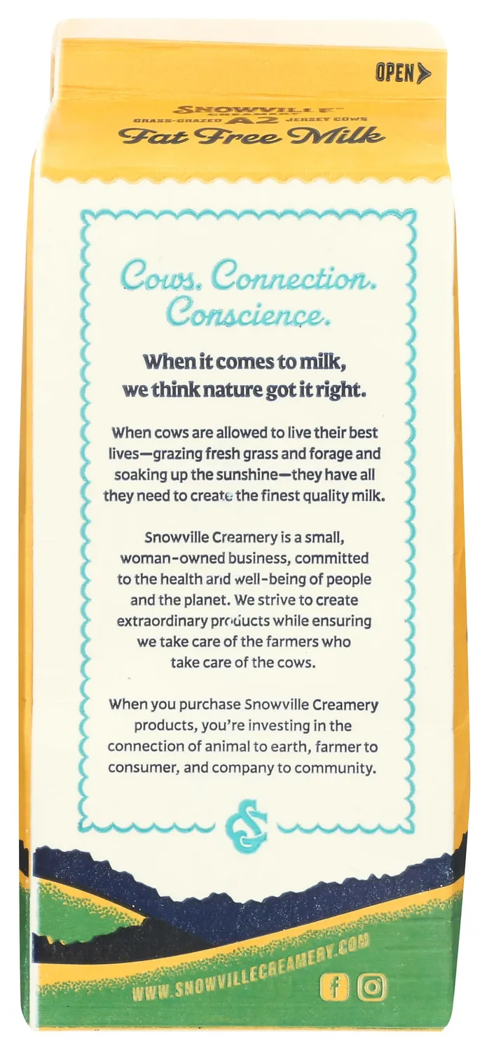 SNOWVILLE CREAMERY Milk Fat Free, 64 FZ
