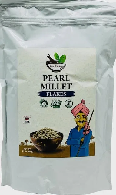 Desi Kitchen Pearl Millet Flakes 14 oz (400g) | Gluten Free | 100% Natural Product | No Preservatives