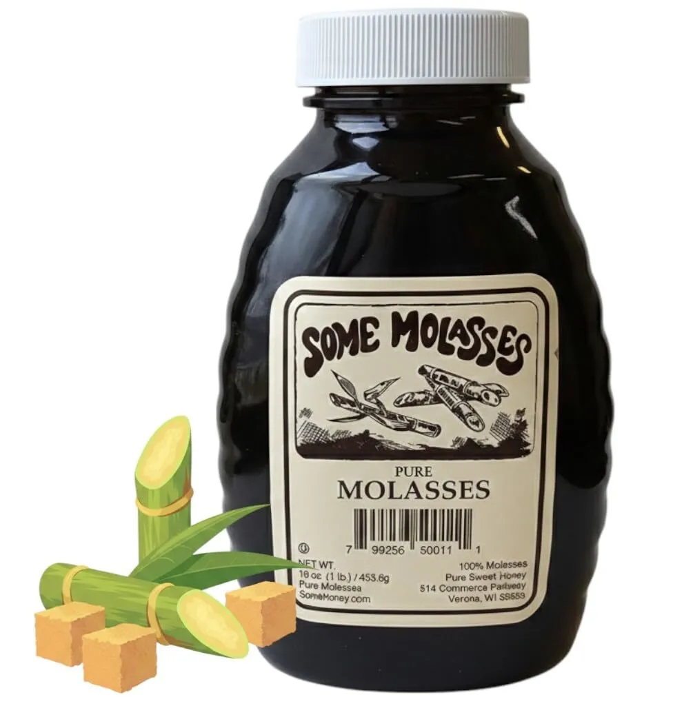 Some Molasses Unsulphured Dark Molasses, 16 oz – Rich Caramel Flavor, No Artificial Preservatives, Perfect for Cooking and Baking