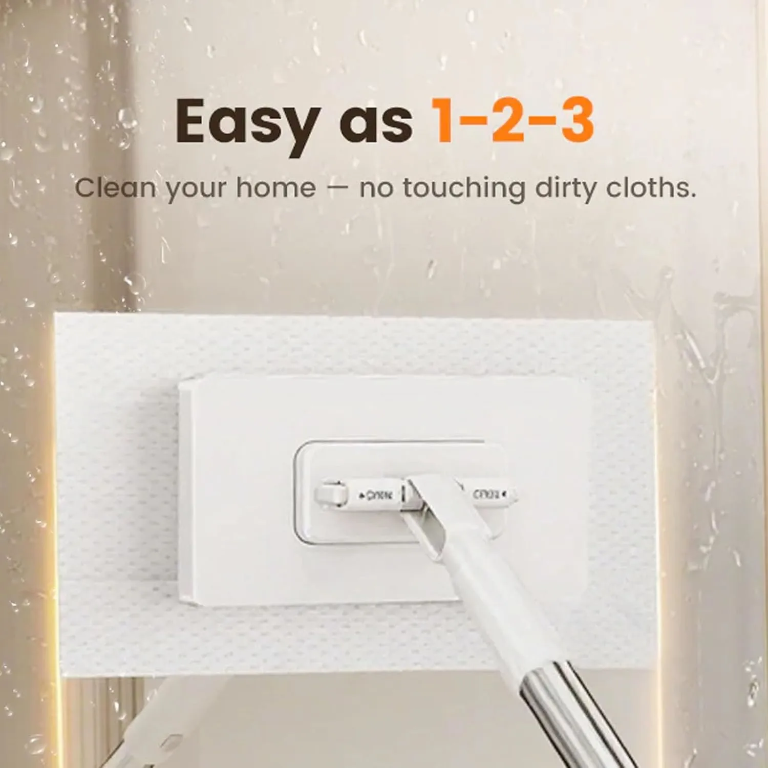 Snap Grip Mini Mop, Disposable Dust Mop, Zero Touch Mini Mops, Convenient Cloth Changing Mops for Kitchen Counter, Foldable 100cm Retractable Long Handle Mopping Stick (only- 1*mop)