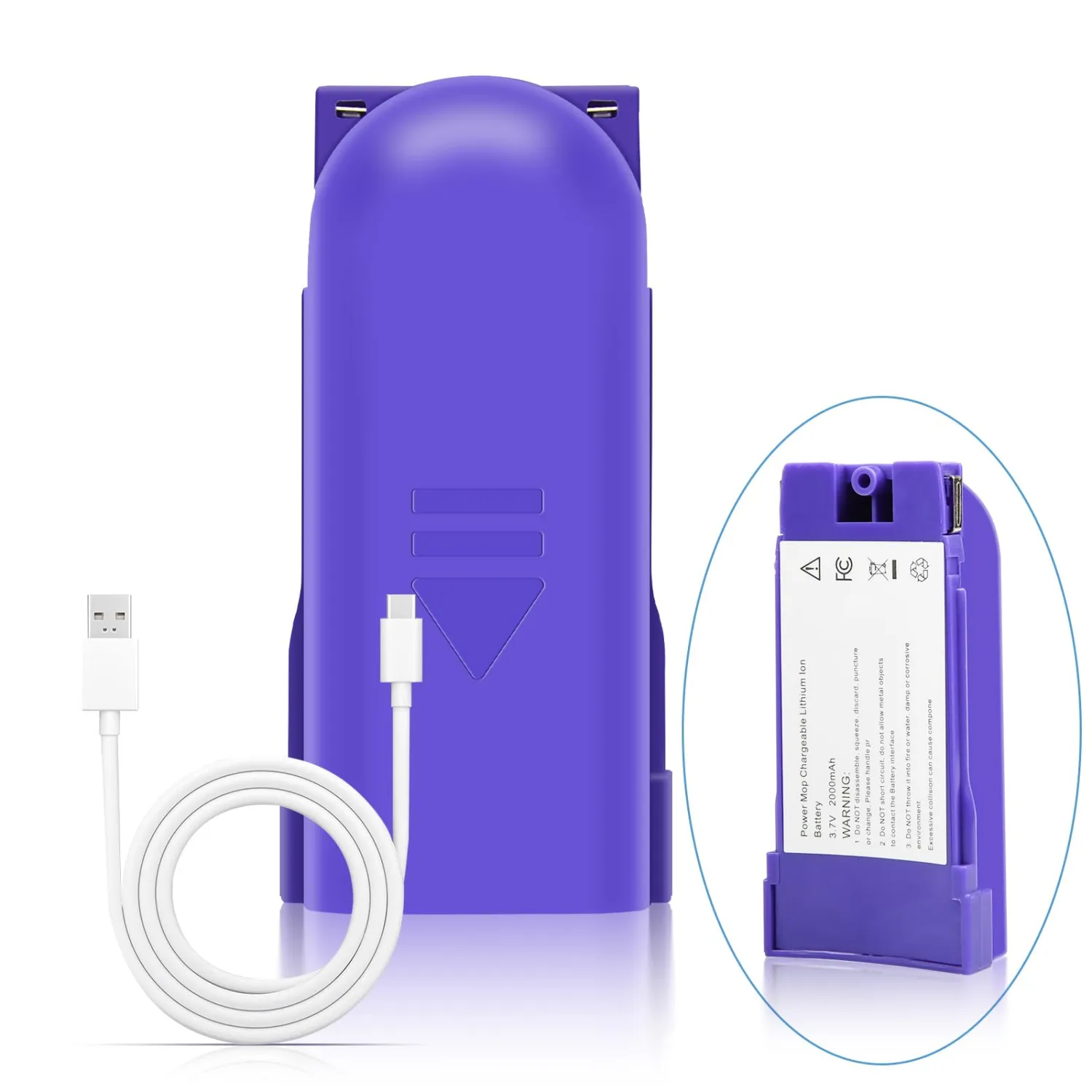 1 Pack Rechargeable Battery Pack Replacement for Swiffer® Power Mop™, 2000mAh Lithium Ion Battery Holder with Charging Port （500 Cycles, 3 Years）