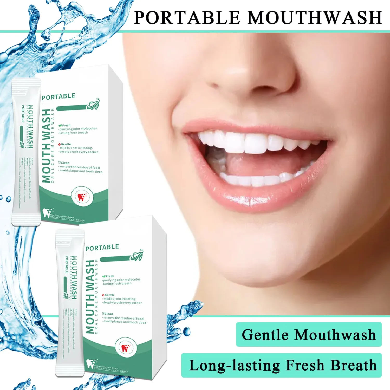 Travel Size Mouthwash,Mini Mouthwash Travel Size Bulk Portable Mouth Wash Set,Individual Small Travel Mouth Wash Packets for Fresh Breath(Pack of 60) A40