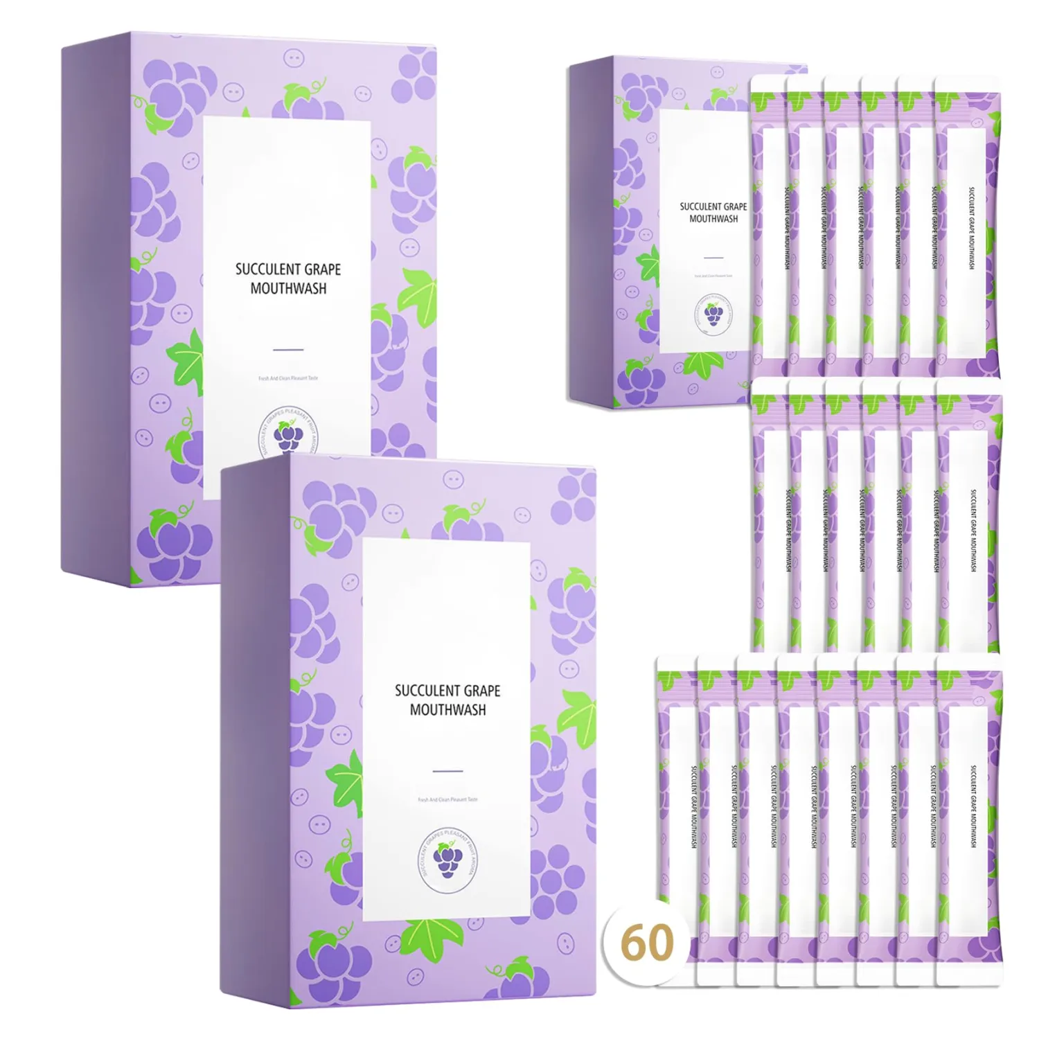 Travel Size Mouthwash,Mini Mouthwash Travel Size Bulk Portable Mouth Wash Set,Individual Small Travel Mouth Wash Packets for Fresh Breath(Pack of 60) A16